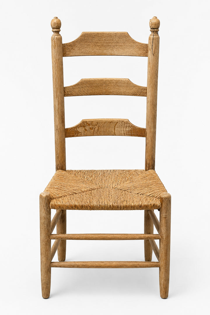 French Ladder-Back Rush-Seat Dining Chairs, circa 1960