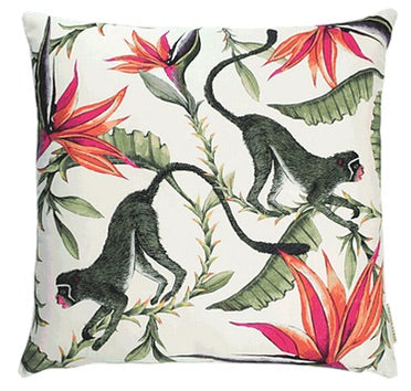 Ardmore Cotton Pillow - Monkey Paradise