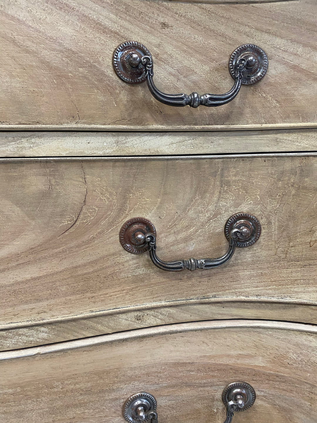 French-Inspired Bleached Wood Bamboo Serpentine Chest(s)