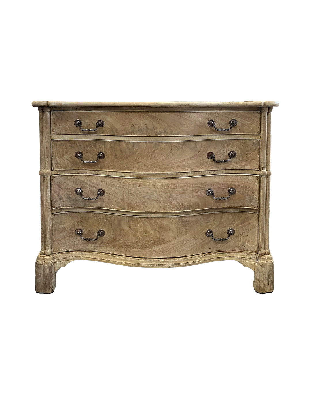 French-Inspired Bleached Wood Bamboo Serpentine Chest(s)