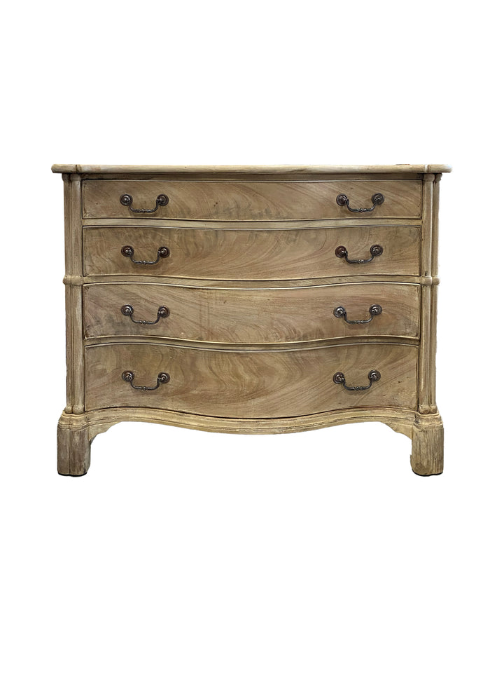 French-Inspired Bleached Wood Bamboo Serpentine Chest(s)
