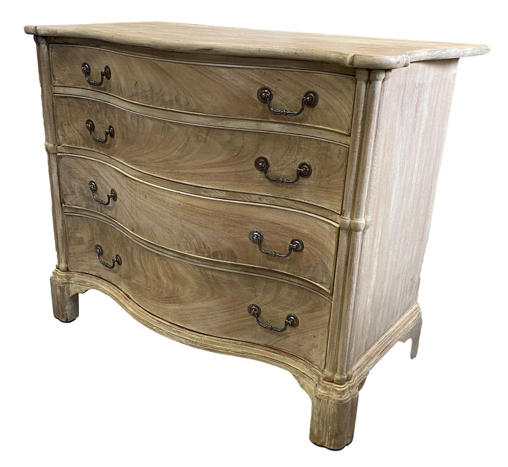 French-Inspired Bleached Wood Bamboo Serpentine Chest(s)