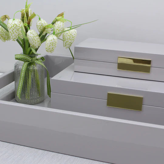 Chiffon Grey Lacquer Box