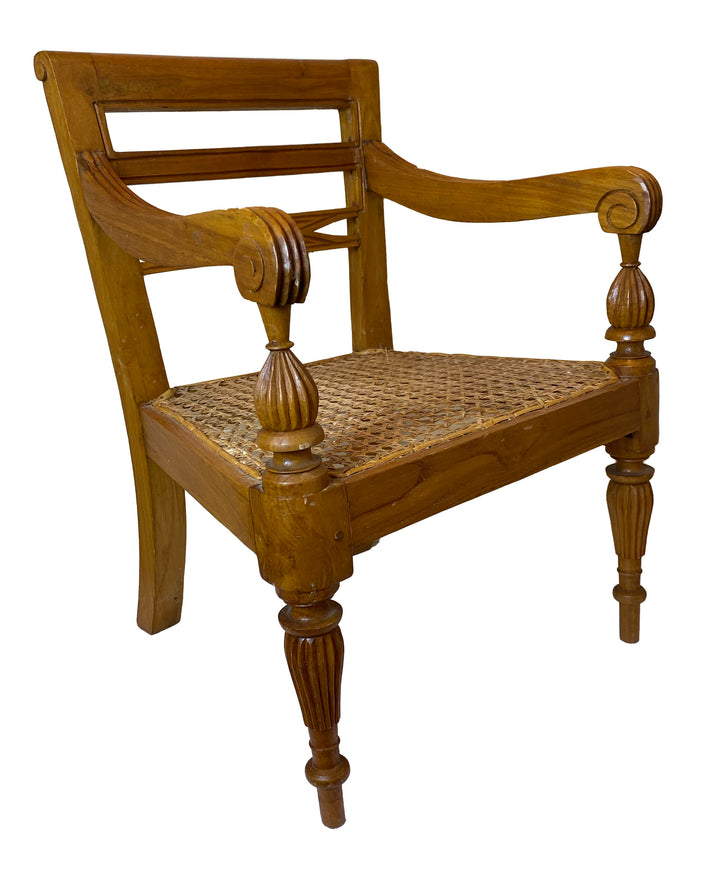 Vintage Child’s Rush Seat Armchair