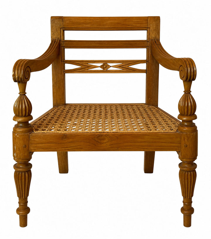 Vintage Child’s Rush Seat Armchair