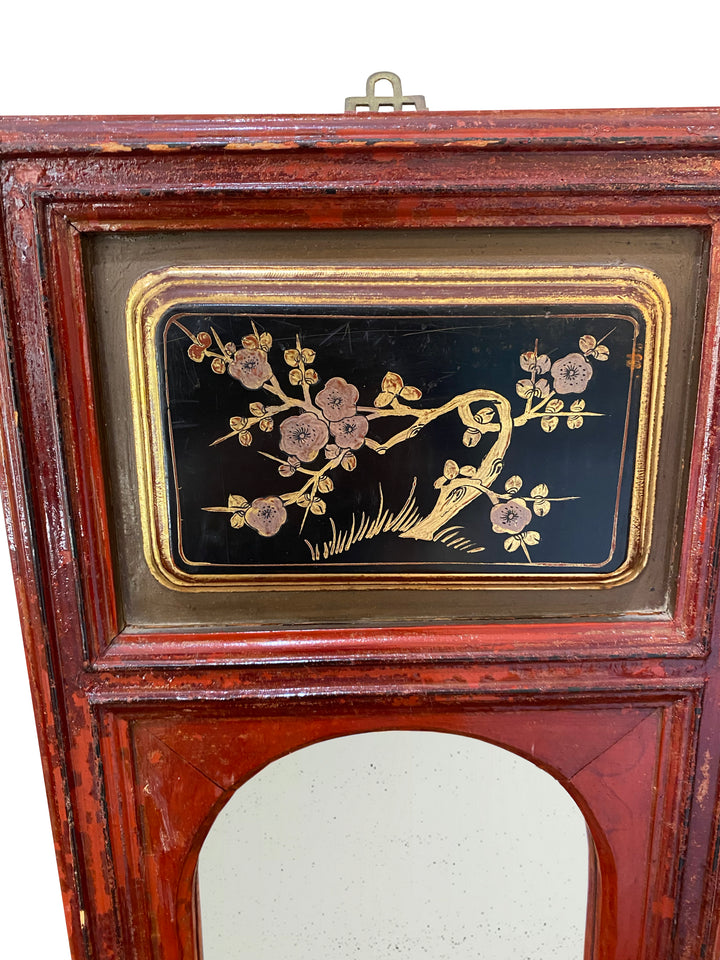 Pair of Antique Coromandel Screen Panels with Mirror Inserts