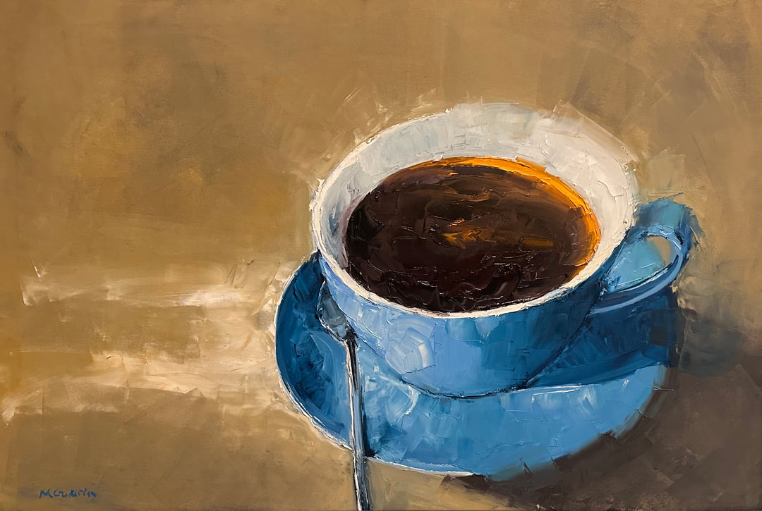 Original Oil by Mary Beth Gaiarin - "Coffee Break"