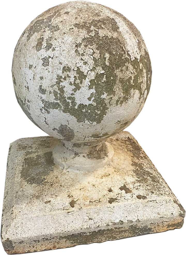 Pair of Vintage Concrete Ball Finials