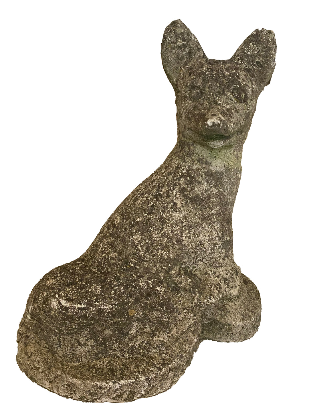 Vintage Cast Stone Fox Sculpture