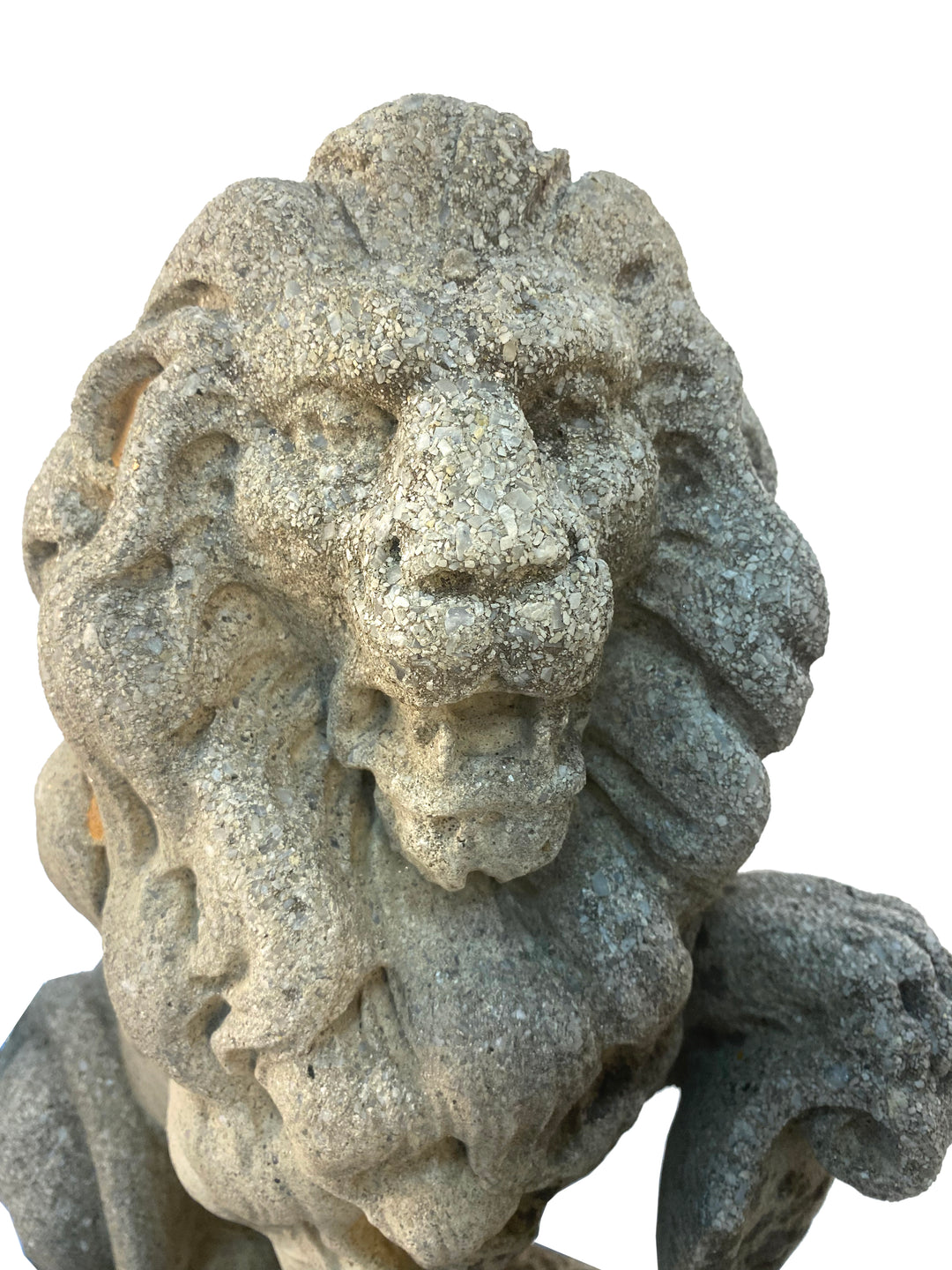 Pair of Vintage Concrete Lion Statues