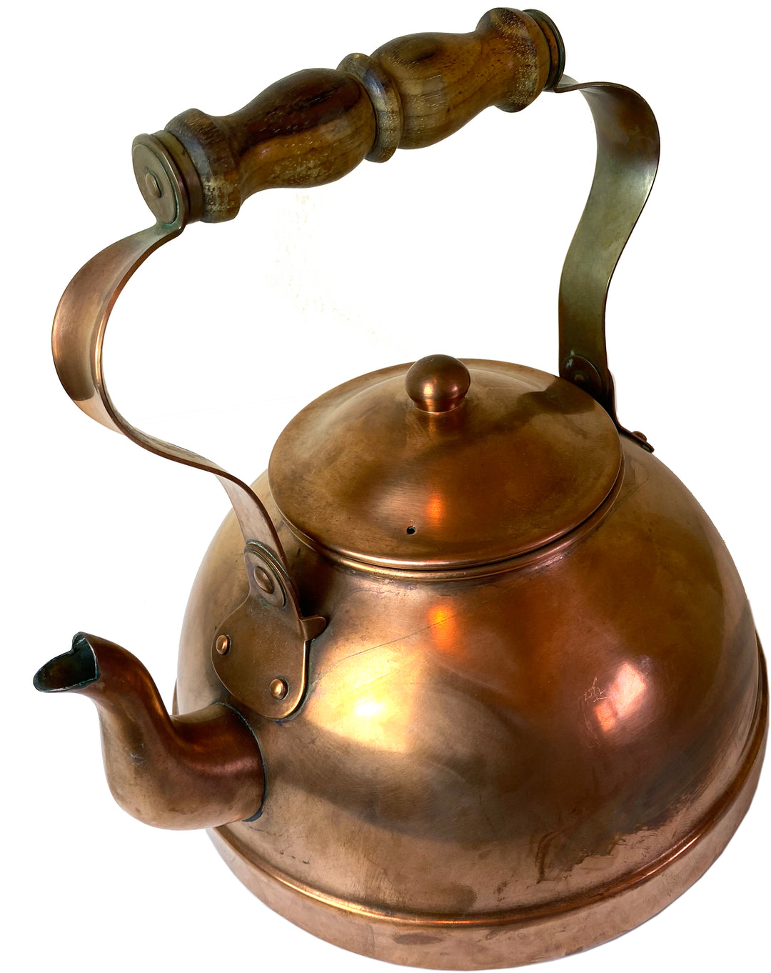 Vintage Tagus Copper Teapot with Wood Handle