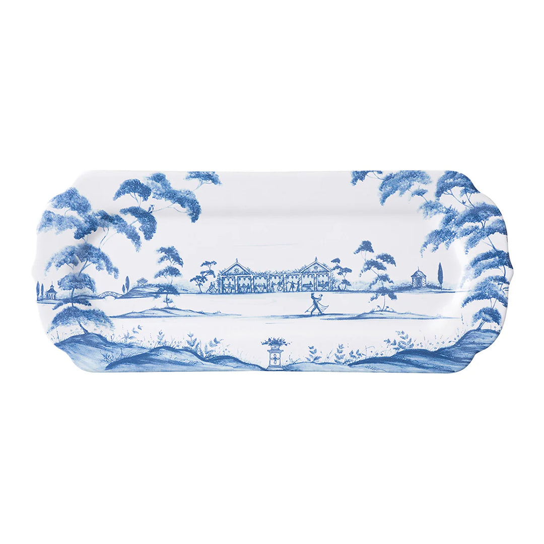Country Estate 15" Hostess Tray - Delft Blue
