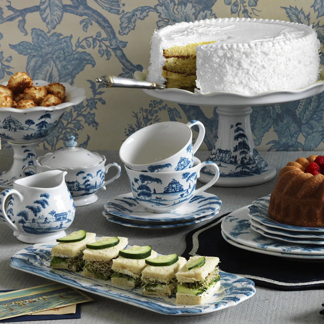 Country Estate 15" Hostess Tray - Delft Blue