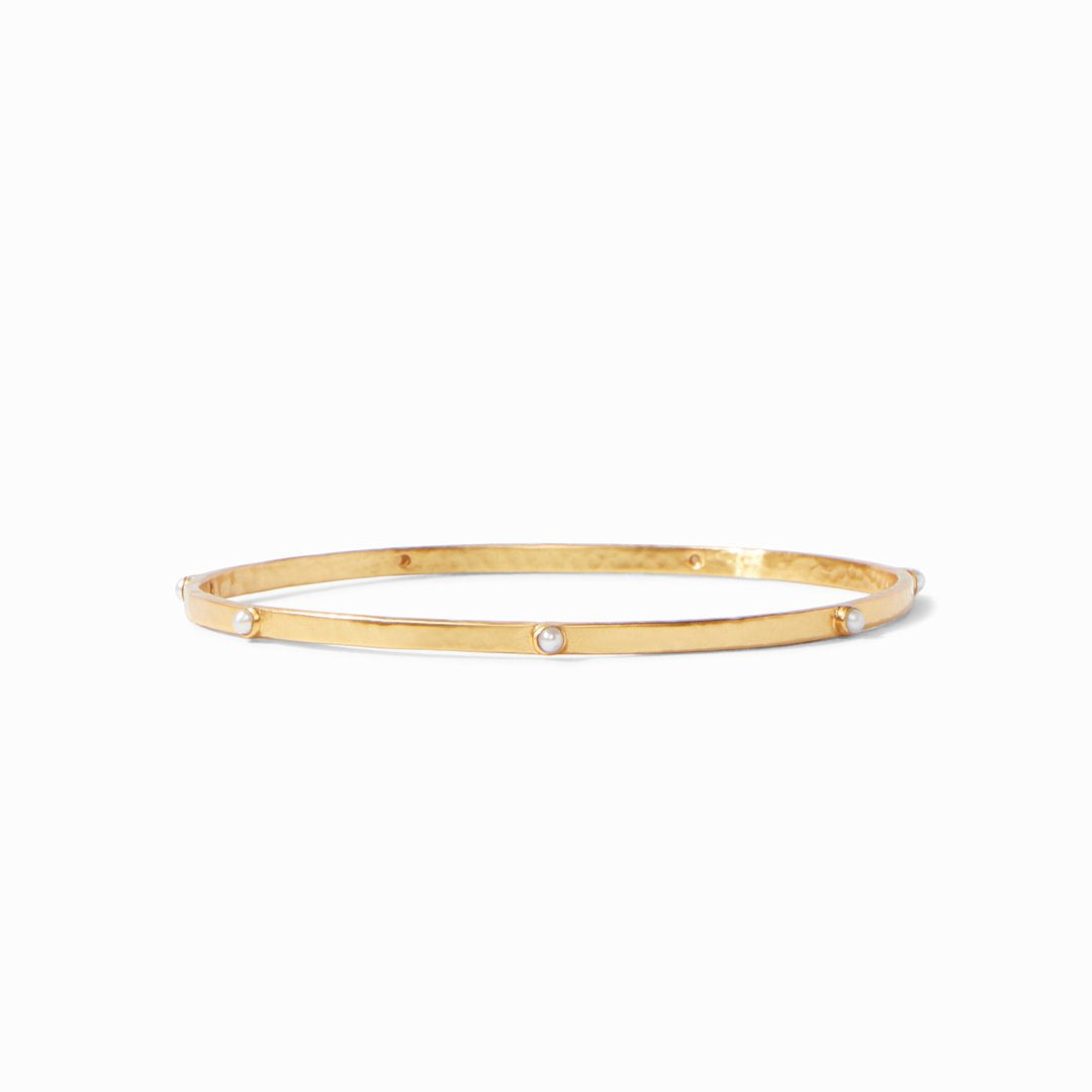 Crescent Bangle Gold with Pearls