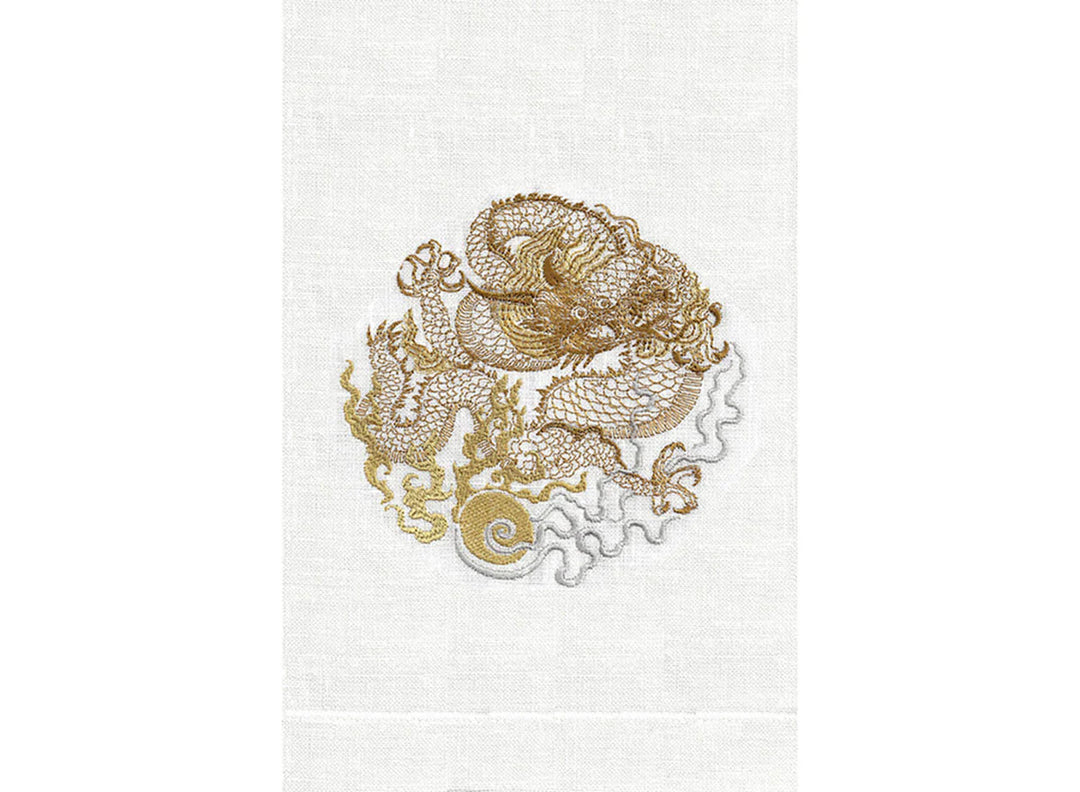 Embroidered Guest Towel - Dragon