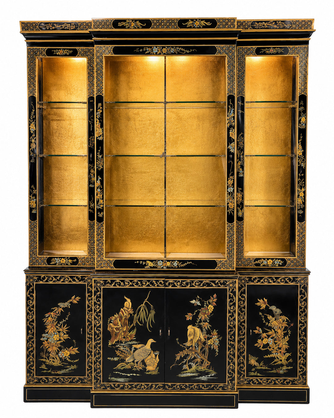 Drexel Heritage Chinoiserie Lighted Display Cabinet