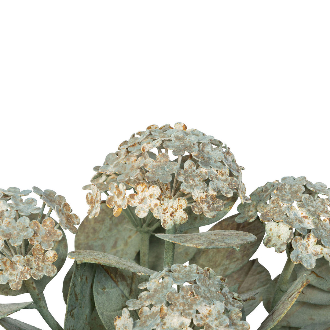 Aged Metal Potted Hydrangea