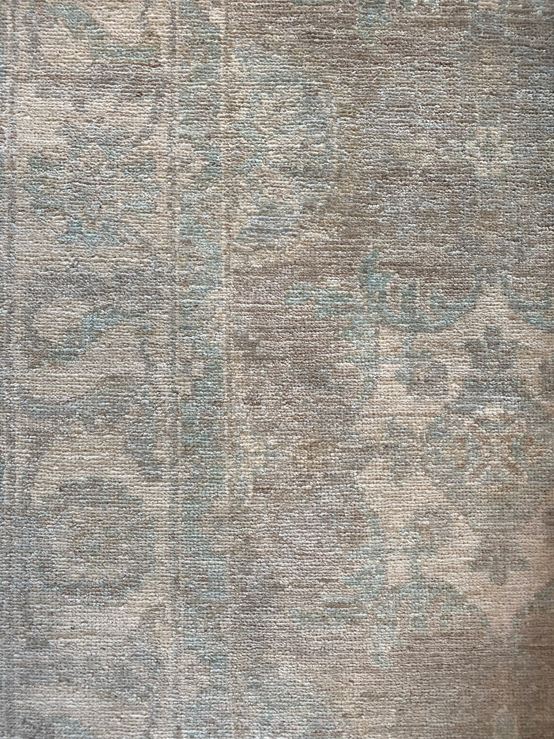 4x6 Vegetable Died Oushak Rug-Aqua Green Beige