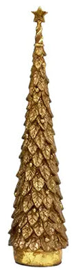 Neo Holly Topiary Tree with Star in Antique Gold