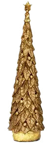 Neo Holly Topiary Tree with Star in Antique Gold