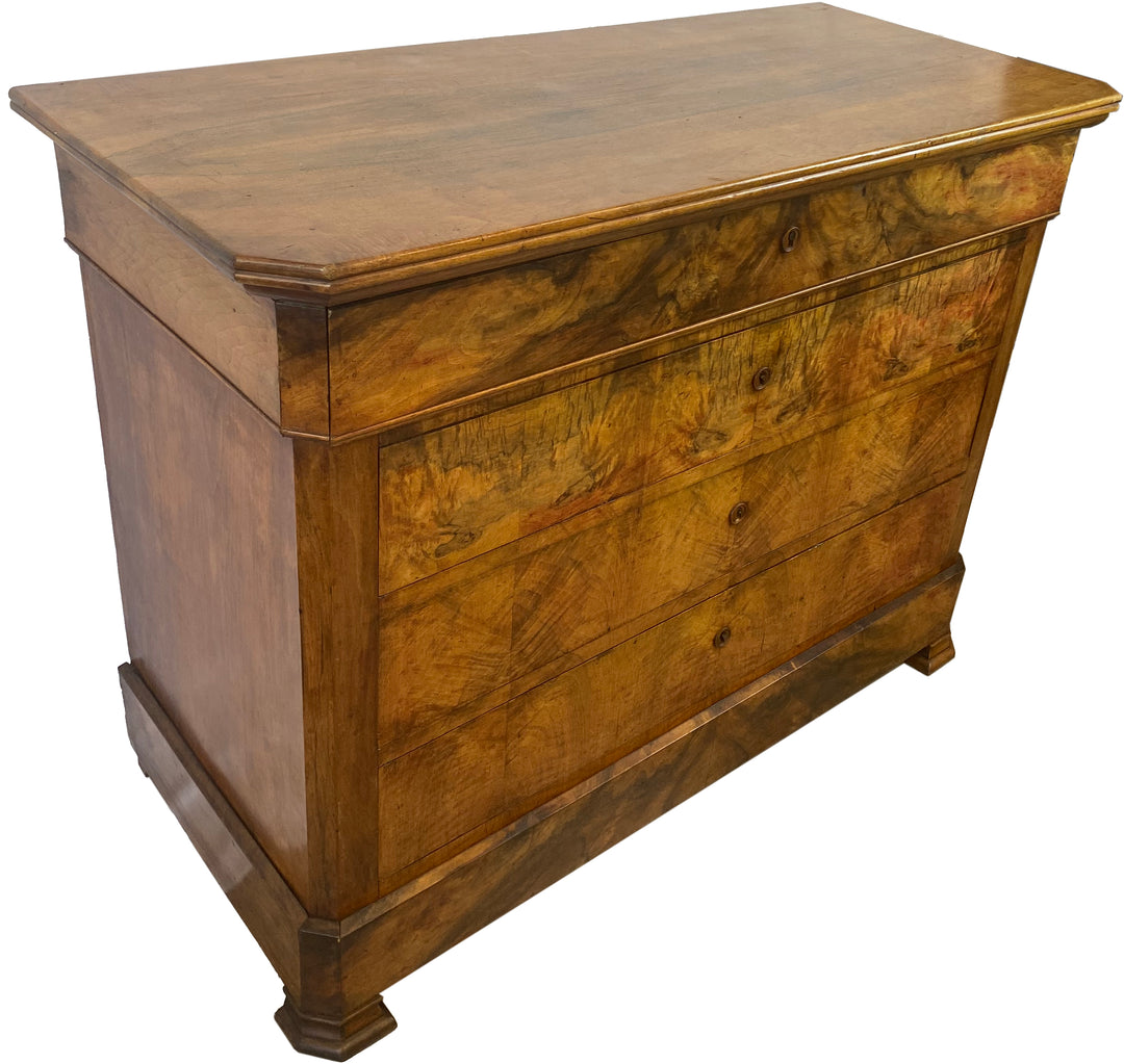 19th Century Louis Philippe Commode with Walnut Burl Veneer