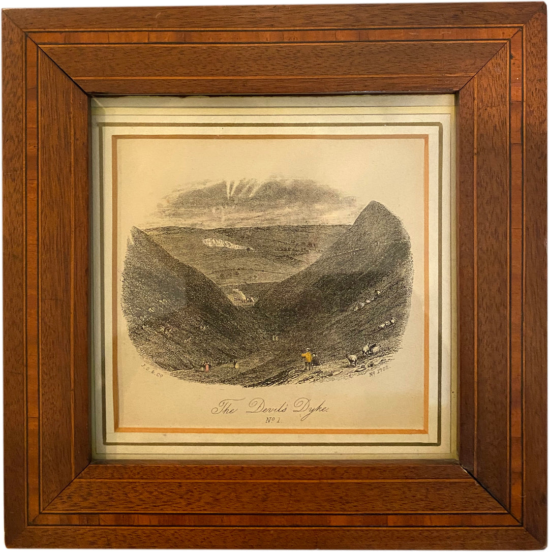 Vintage Hand-Colored Etching "The Devil's Dyke"