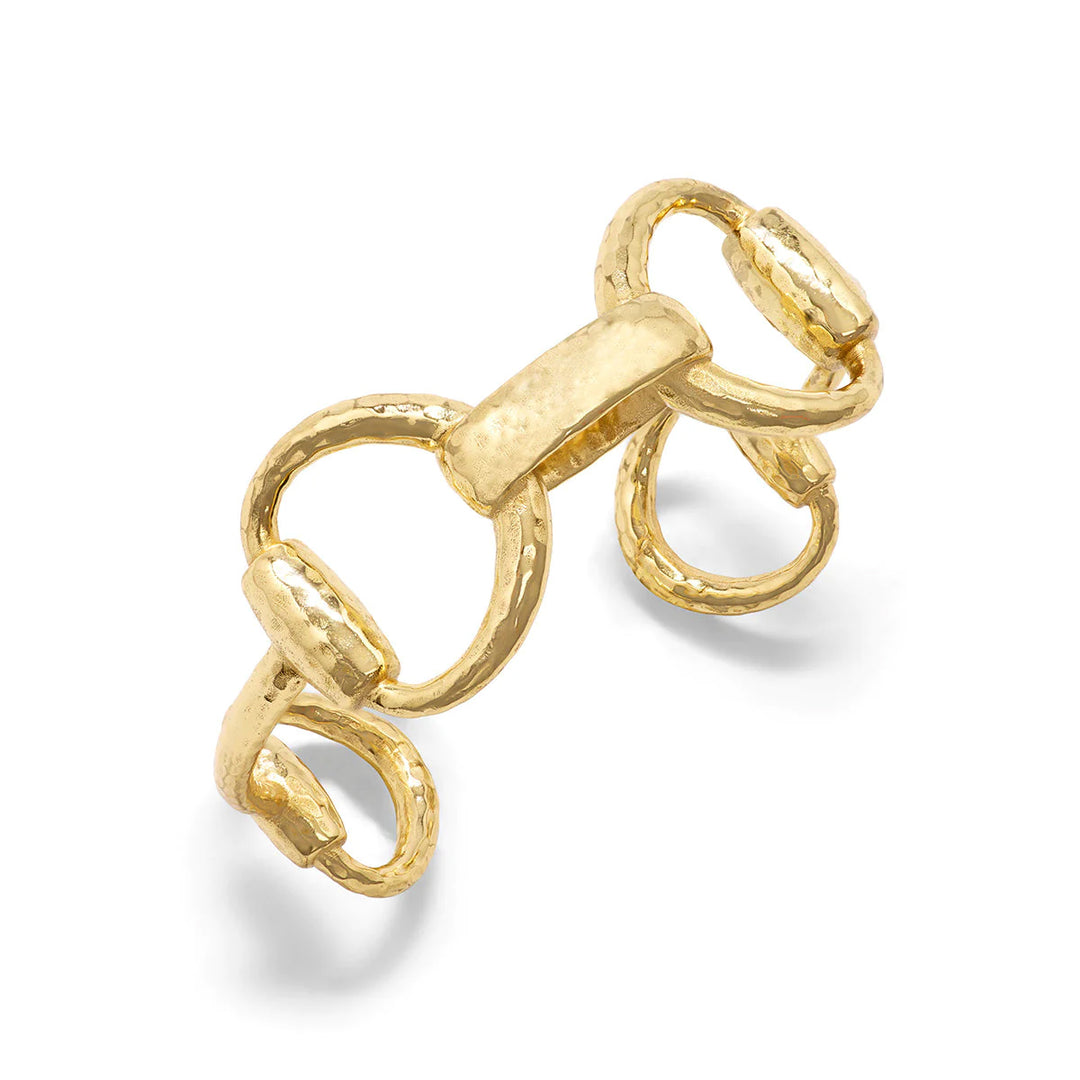 Equestrian Snaffle Bit Link Cuff in Gold