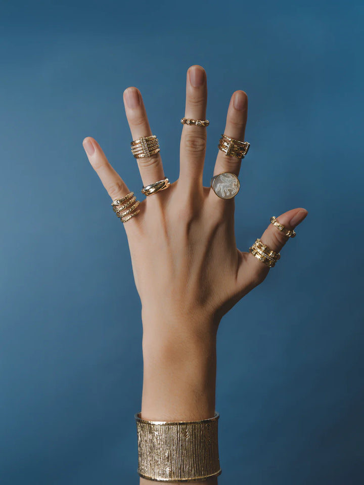 Farrier Mixed Metal Triple Band Ring