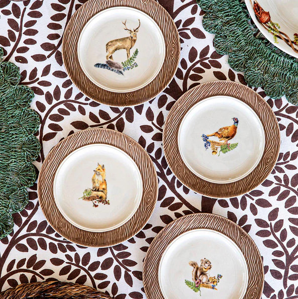 Forest Walk Animal Cocktail Plates, Set/4