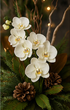 Phalaenopsis Cream Orchid Spray 29"