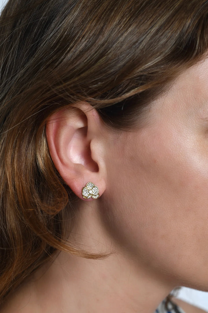 Orchid White Pave Studs