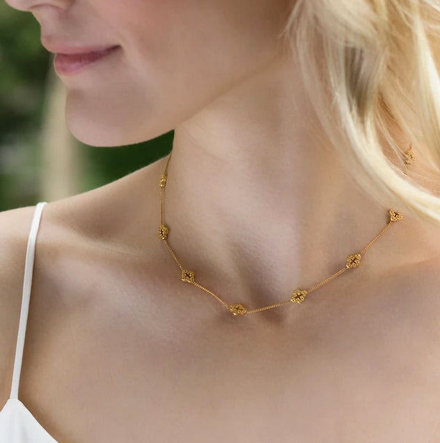 Florentine Demi Delicate Station Necklace
