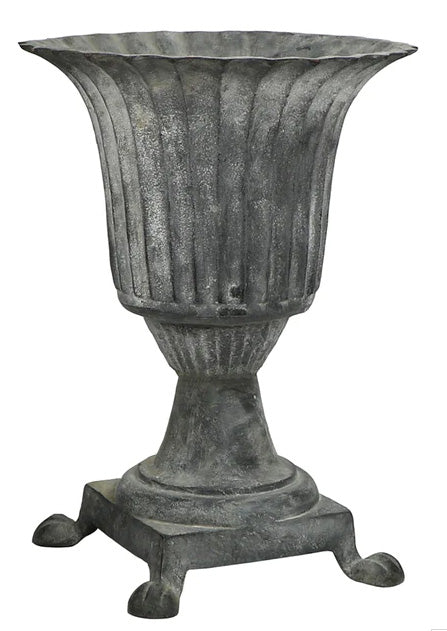 Fluted Lead Urn with Feet