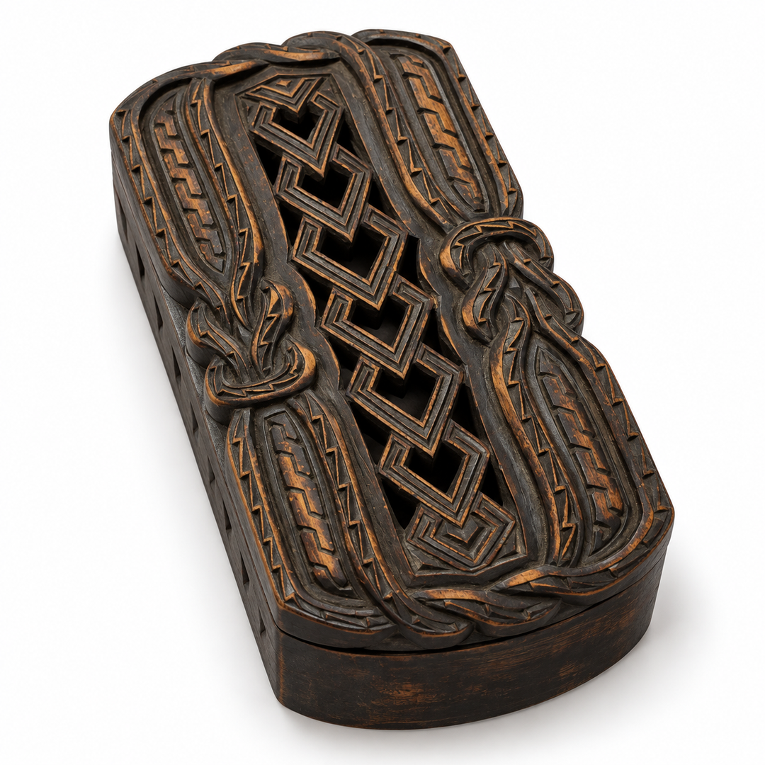 European Carved Folk Art Box c.1950