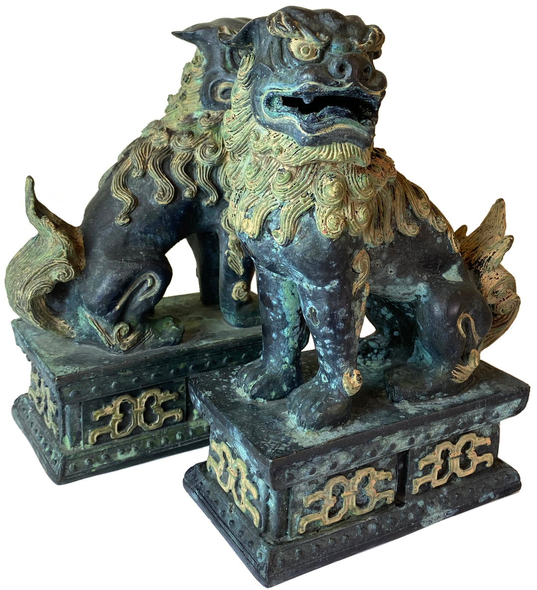 Pair of Bronze Foo Dogs