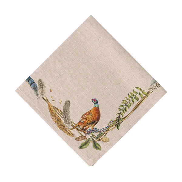 Forest Walk Cafe au Lait Napkins with Animals, Set of 2