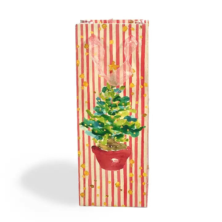 Christmas Tree Wine Gift Bag