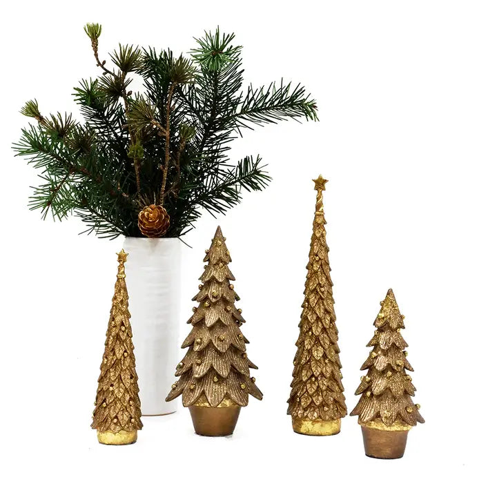 Tannenbaum Cone Tree in Antique Gold