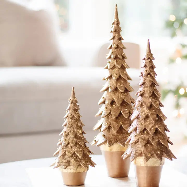 Tannenbaum Cone Tree in Antique Gold