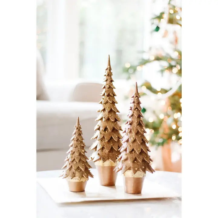 Tannenbaum Cone Tree in Antique Gold