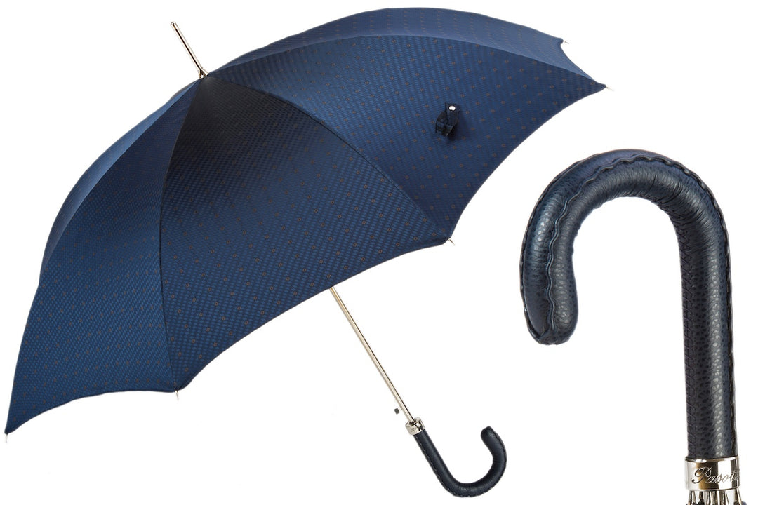 Umbrella - with Navy Leather Handle