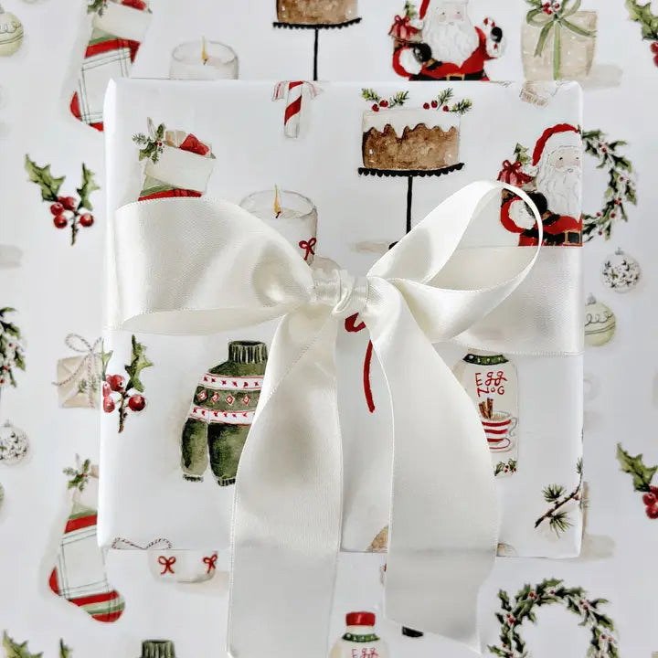 Christmas Watercolor Gift Wrap Paper