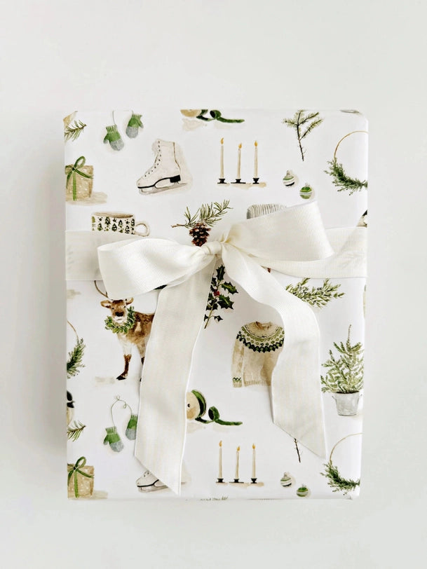 Christmas Watercolor Gift Wrap Paper