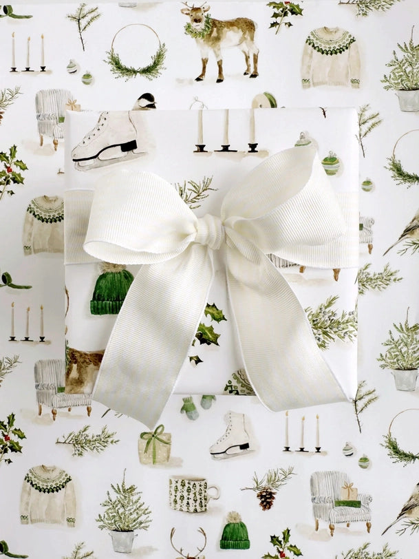 Christmas Watercolor Gift Wrap Paper