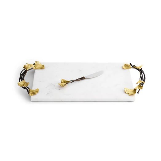 Golden Ginko Large Cheeseboard with Knife