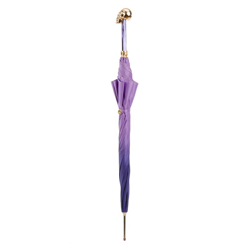 Umbrella - Golden Skull with Purple Ombre