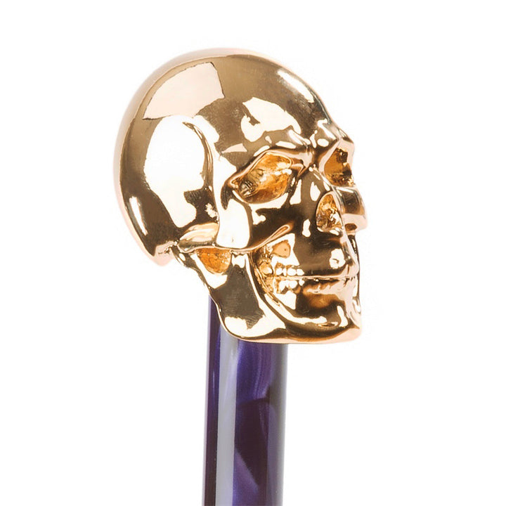 Umbrella - Golden Skull with Purple Ombre