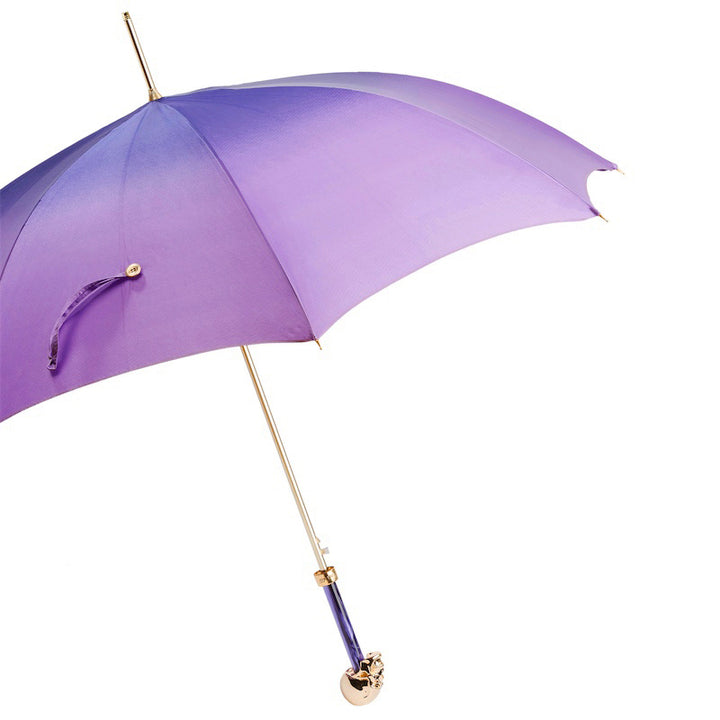 Umbrella - Golden Skull with Purple Ombre