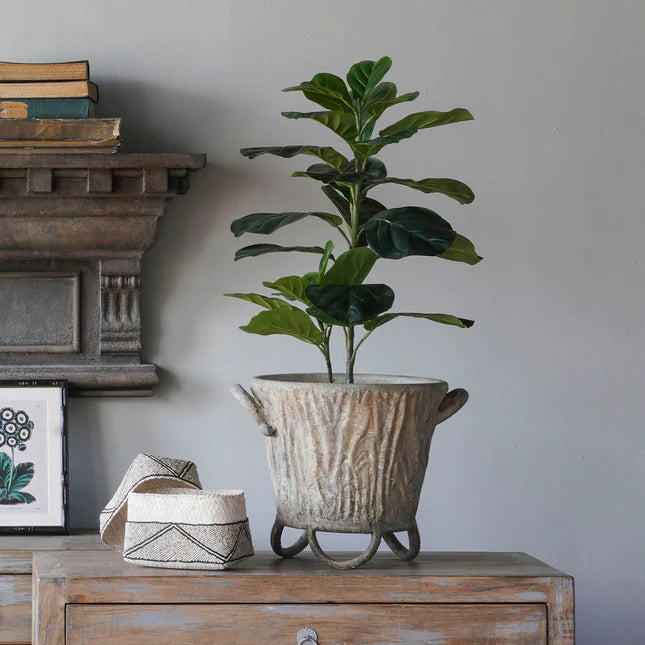 Iron Faux Bois Planter