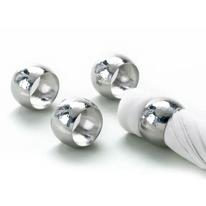 Hammered Napkin Rings, Set of 4